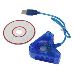 CONVERTITORE JOYSTICK USB DOPPIO PLAYER CAVO ADATTATORE PS2 GAMEPAD DUAL CD